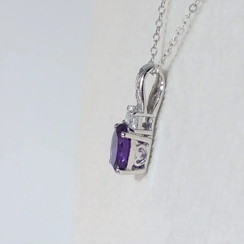 Amethyst 1.2 Carats Pendant with Italian Chain